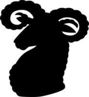 Vector silhouette of Goat on white background