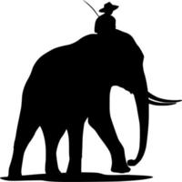 Vector silhouette of elephant on white background