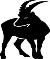 Vector silhouette of Goat on white background