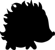 Vector silhouette of hedgehog on white background