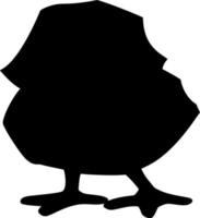 Vector silhouette of chick on white background