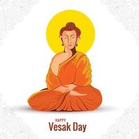 Illustration for happy vesak day celebration card background vector