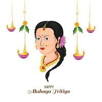 Happy akshaya tritiya festival celebration card background vector