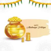 Akshaya tritiya festival template card background vector