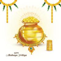Happy akshaya tritiya religious festival of India celebration card background vector