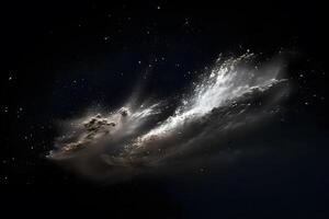 Abstract design of white powder snow cloud explosion on dark background photo