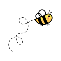dessin animé mignonne peu abeille en volant sur le à pois ligne à trouver sucré mon chéri png