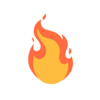 Cartoon fire effect. A yellow bonfire burns to heat. png