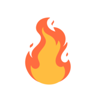 tecknad serie brand effekt. en gul bål brännskador till värme. png