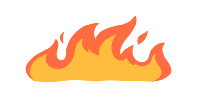 Cartoon fire effect. A yellow bonfire burns to heat. png