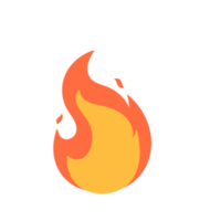 Cartoon fire effect. A yellow bonfire burns to heat. png