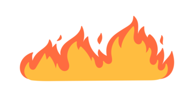 desenho animado fogo efeito. uma amarelo fogueira queimaduras para aquecer. png