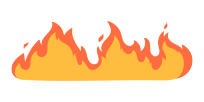 Cartoon fire effect. A yellow bonfire burns to heat. png