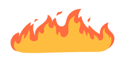 dibujos animados fuego efecto. un amarillo hoguera quemaduras a calor. png