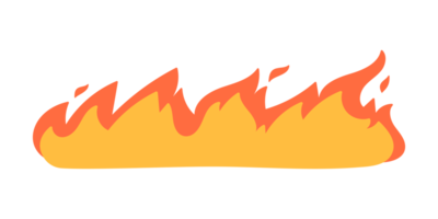 Cartoon fire effect. A yellow bonfire burns to heat. png