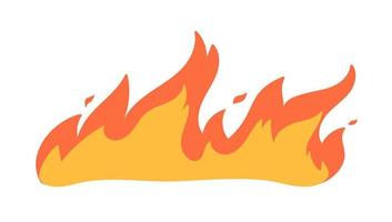 Cartoon fire effect. A yellow bonfire burns to heat. vector