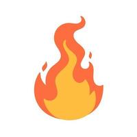 Cartoon fire effect. A yellow bonfire burns to heat. vector