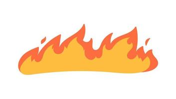 Cartoon fire effect. A yellow bonfire burns to heat. vector