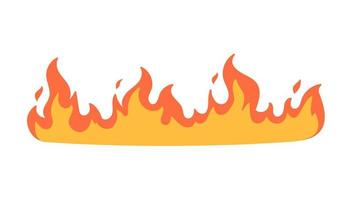 Cartoon fire effect. A yellow bonfire burns to heat. vector