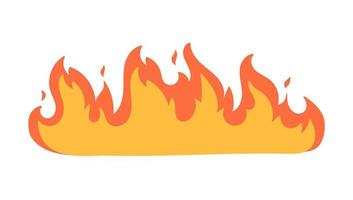 Cartoon fire effect. A yellow bonfire burns to heat. vector