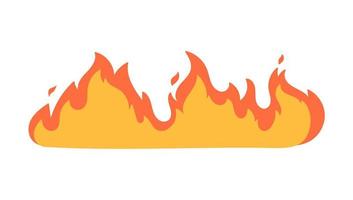 Cartoon fire effect. A yellow bonfire burns to heat. vector