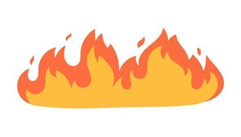 Cartoon fire effect. A yellow bonfire burns to heat. vector