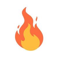 Cartoon fire effect. A yellow bonfire burns to heat. vector