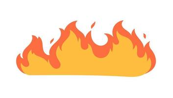 Cartoon fire effect. A yellow bonfire burns to heat. vector