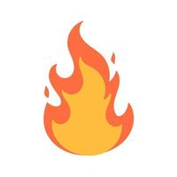 Cartoon fire effect. A yellow bonfire burns to heat. vector