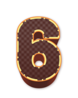 Brown 3d number png