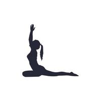 sport silhouette, yoga, meditation, health. vector illustration