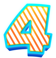 Glossy 3d number png