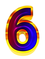 3d glossy gradient number png