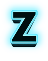 Neon blue letter Z png