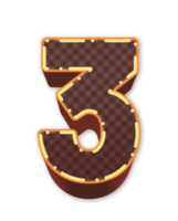 3d brown number png