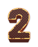 3d brown number png