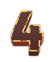 3d brown number png