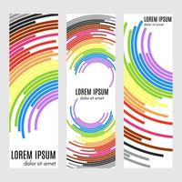 Set of abstract vertical header banners with curved lines and place for text. Colorful backgrounds for web design. Vector illustration