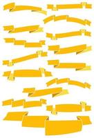 conjunto de quince amarillo dibujos animados cintas y pancartas para web diseño. genial diseño elemento aislado en blanco antecedentes. vector ilustración.