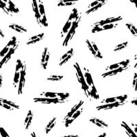 Seamless pattern with dark hand drawn scribble smear on white background. Abstract grunge texture. Vector illustration