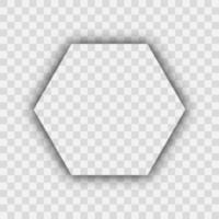 Dark transparent realistic shadow. Hexagon shadow vector