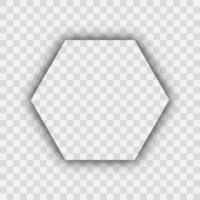 Dark transparent realistic shadow. Hexagon shadow vector