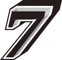 3d black and white color number png