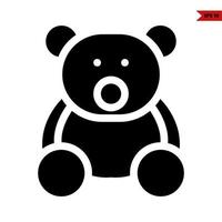 teddy bear glyph icon vector