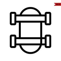 skateboard line icon vector