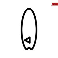 surfing board line icon vector