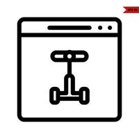 scooter in monitor line icon vector