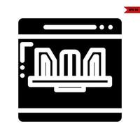 monitor glyph icon vector