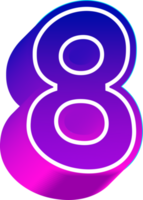 3d gradient color number png