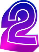 3d pendenza colore numero png